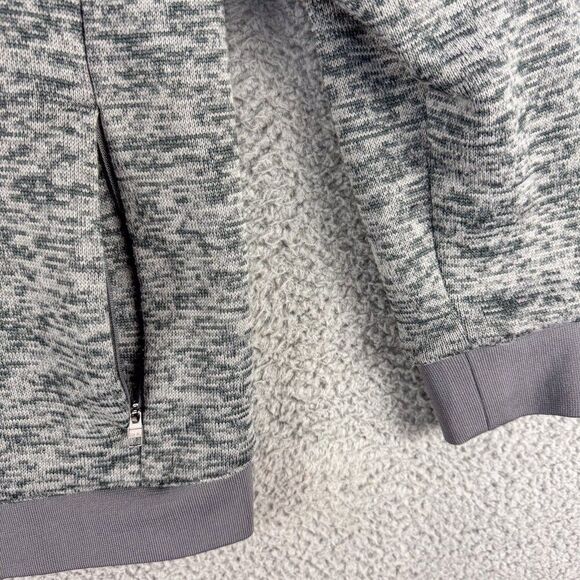 Lands End Fleece Jacket Mens Large Gray Preppy‎ Outdoor Athletic Camping Hiking - Picture 3 of 12